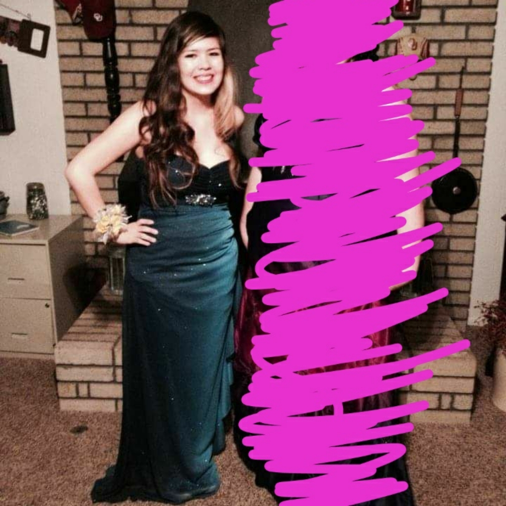 Glittery Blue Prom Dress